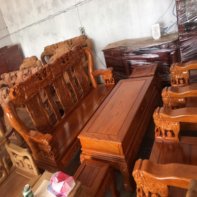 Bộ Bàn Ghế Minh Quốc Voi Gỗ Gõ Đỏ