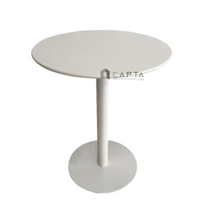 Bàn cafe sắt kim loại TE1546-06T Nội thất Capta Bàn tiếp khách sắt sơn tĩnh điện tròn 60 cm chân trụ sắt màu đen dùng được ngoài trời ban công văn phòng tiếp khách cafe Outdoor table