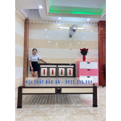 GIƯỜNG SẮT KIỂU 4 SỌC - CAO CẤP HỘP 4X8 GIÁ RẺ - KÍCH THƯỚC 1M8X2M - FREE SHIP HCM