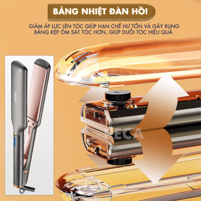 Máy duỗi tóc Kemei KM-3137 bảng nhiệt lớn 5 cm, điều chỉnh 11 mức nhiệt sử dụng được cho mọi loại tóc thích hợp sử dụng salon - Hàng chính hãng