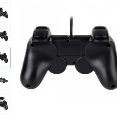 Tay cầm chơi game cho PC/Laptop cổng USB đen (có gạt Analog) có rung tay đơn - Hàng nhập khẩu