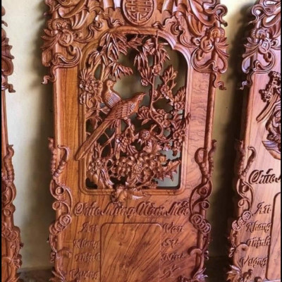 Đốc lịch treo từng bằng gỗ hương đá kt cao 37×77×3cm