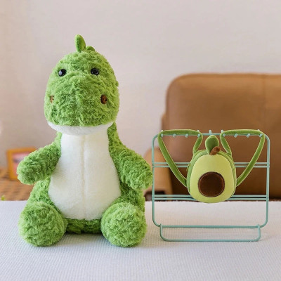 Thú nhồi bông khủng long đeo Balô quả bơ đáng yêu - Size 55cm đến 65cm - Quà tặng gấu bông khủng long êm mịn cho bé.