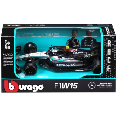 Đồ Chơi Mô Hình Xe Đua F1 Mercedes-AMG - Petronas F1 W15 Team 2024 Tỉ lệ 1:43 - Bburago 44/18-38208