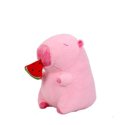 Thú nhồi bông capybara hồng dưa hấu đáng yêu - Size từ 30cm đến 50cm - Gấu bông chuột lang ăn dưa hấu có thể kéo được - Móc khoá gấu bông Capybara.