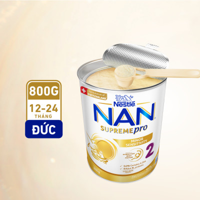 Thùng 6 lon sữa bột Nestlé NAN SUPREMEPRO 2 800g nhập khẩu Đức với 5HMO & đạm Gentle Optipro