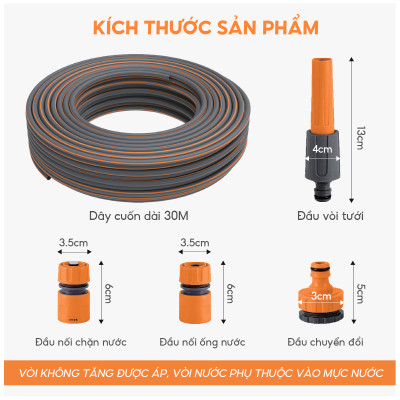 Vòi tưới cây, rửa xe Lebenlang LBLB3363, dài 30m, đa dạng công năng, cất gọn dễ dàng, hàng chính hãng