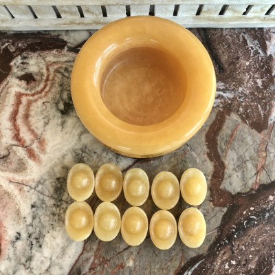 Bát Tụ Tài - Bát Tụ Bảo - Hút Tài - Hút Lộc đá ngọc hoàng long - Đường kính 12 cm