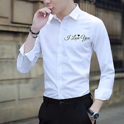 [HCM]Áo Sơ Mi Nam In Chữ Love Siêu Đẹp Mẫu Mới vonesa