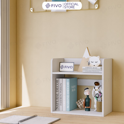 Giá Sách Gỗ Để Bàn Đa Năng FB22 FIVO Màu Trắng, Hồng, Vàng, Tiết Kiệm Không Gian Bàn Học, Làm Việc Gọn Gàng