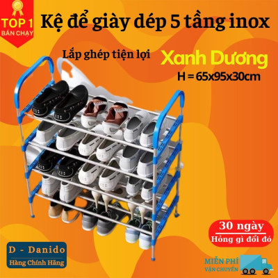 Kệ Để Giày Dép 05 Tầng Khung Inox, Giá Để Giày Inox 05 Tầng, Giày Dép, Kệ Để Đồ, Kệ Sách Loại Cao Cấp miDoctor