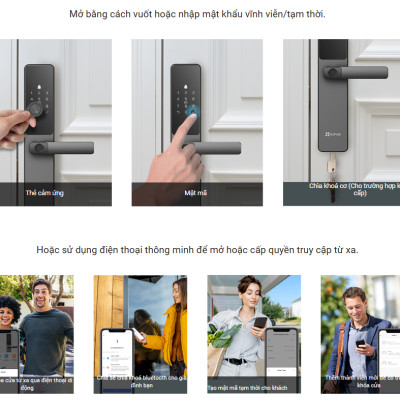 Khóa vân tay thông minh EZVIZDL05 Cảnh báo trên di động, mã chống nhìn trộm, Chuông cửa điện tử tích hợp (bao công lắp đặt)