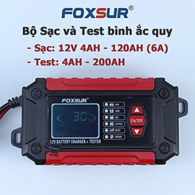 Bộ Sạc Bình Và Test Ắc Quy Thông Minh FOXSUR 12V - Công Nghệ Nhật Hiện Đại