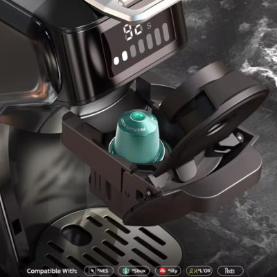 Máy pha cà phê 6 trong 1, Espresso, Viên Nén Nespresso, Nescafe Dolcegusto, Kcup, Túi ESE POD và Trà. Thương hiệu Mỹ cao cấp HiBREW - H1B. HÀNG CHÍNH HÃNG