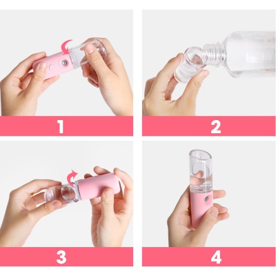 Dụng cụ trang điểm làm đẹp _ Xịt khoáng nano mini cầm tay , xịt  phun sương mặt , cấp ẩm , mịn màng ,mát mẻ , không bị khô ,hợp với người ngồi văn phòng , thiết kế nhỏ gọn dễ mang theo mọi nơi