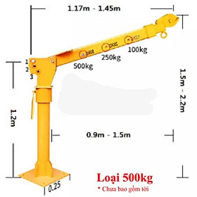 Cẩu xoay 360 độ ABG 500/1000kg cần cẩu xe tải xoay chuyên dùng để lắp đặt trên xe ô tô nâng hạ hàng hóa chính hãng
