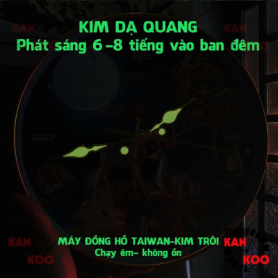 Kim Đồng Hồ Treo Tường Dạ Quang K8096-V – Phát Sáng Ban Đêm, Nhôm Dập Cứng Cáp, Dài 11.7cm