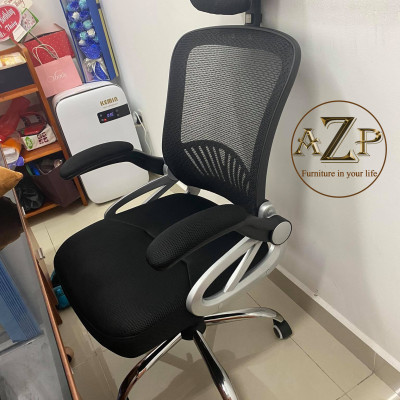 Ghế Giám Đốc, Ghế Văn Phòng  AZP FURNITURE Ergonomic AZP-9931 Đen - Nhóm Lươi Thoáng Mát, Tay Cất Gọn thông minh