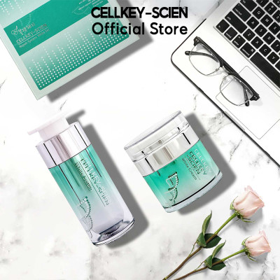 Bộ Dưỡng Trắng Da Tế Bào Gốc Hàn Quốc Cấp Ẩm Xóa Nhăn Phục Hồi Trẻ Hoá Da Và Chống Lão Hoá Cellkey-Scien Repair System White Set (60ml)