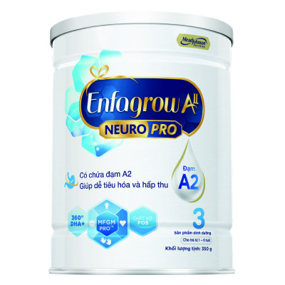 Sữa bột Enfagrow A2 Neuropro 3 dành cho trẻ từ 1 - 6 tuổi – 350g
