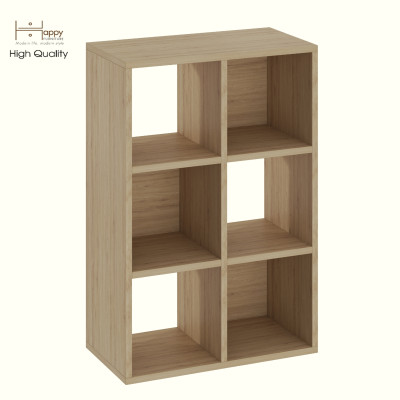 HAPPY FURNITURE , Kệ sách 6 ngăn - CHANN, KSA_102 , 54cm x 28cm x 80cm DxRxC