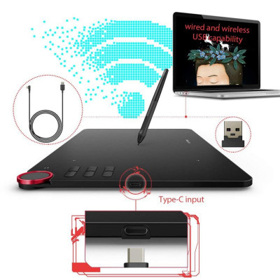 Bảng Vẽ Điện Tử XP-Pen Deco 03 10x5.62inch Wireless Lực Nhấn 8192 Nút Xoay Dial Bề Mặt Chống Xước + Găng Tay Họa Sĩ - Hàng Chính Hãng