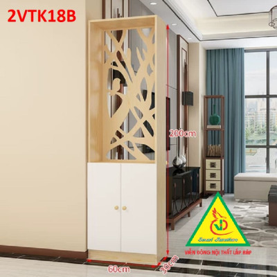 Tủ kệ trang trí kiêm vách ngăn phòng khách , nhà bếp 2VTK18 - Nội thất lắp ráp Viendong Adv