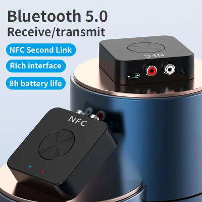 ROGTZ - Bộ Thu Phát Âm Thanh Bluetooth 5.0 2 Trong 1 BT-21, Hỗ trợ NFC, Pin 200mAh 8 Giờ, Chip Xử Lý Âm Thanh Thế Hệ Mới, 2 Cổng Âm Thanh RCA và AUX, Thiết Kế Nhỏ Gọn - Hàng Chính Hãng