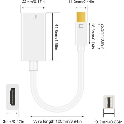 Cáp chuyển Mini Displayport sang HDMI Mini Displayport To HDMI Cáp Chuyển Thunderbolt To HDMI - Hàng Nhập Khẩu - Giao Màu Ngẫu Nhiên
