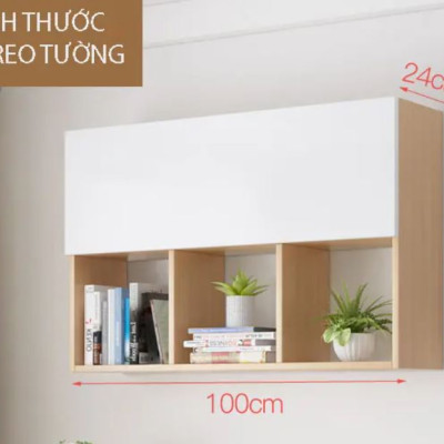 Tủ Sách Văn Phòng Treo Tường 3 Ngăn Có Cánh Juno Sofa CTKT706 KT 100x65x24cm