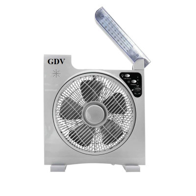Quạt Sạc Tích Điện Dạng Hộp Tản Có Đèn LED GDV - Hàng Chính Hãng