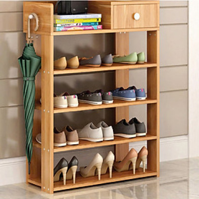 Kệ giày bằng gỗ, A240 kiểu đứng 5 tầng, cao 80cm x rộng 60cm x sâu 24cm, gỗ tự nhiên được xử lý chống mối mọt