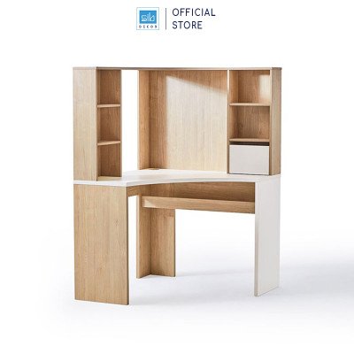 Bàn Làm Việc Góc Tường (Chữ L) Có Kệ Sách Hiện Đại Thương Hiệu SIB Decor BLV65