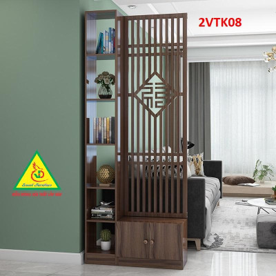 Tủ kệ trang trí kiêm vách ngăn phòng khách , nhà bếp 2VTK08