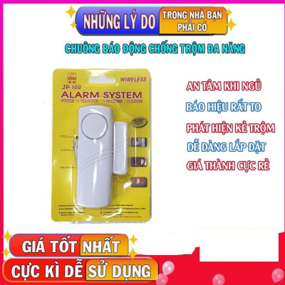 Chuông báo động chống trộm gắn cửa không dây cảm ứng từ, kêu to có công tắc, Chất lượng cao, bền bỉ - Hàng chính hãng