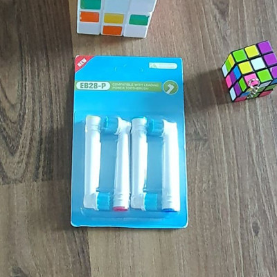 Cho máy Oral B Braun, bộ 4 Đầu Bàn Chải đánh răng điện thay thế MIHOCO EB28-P New Sensitive, làm sạch răng, cho nướu nhạy cảm, BỊ VIÊM