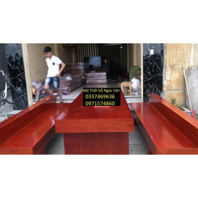 Bộ Bàn Ghế K3 Có Tựa Gỗ Xoan Đào