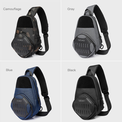 Túi đeo chéo OZUKO chống nước có cổng sạc USB thời trang dành cho nam