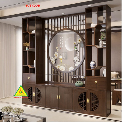 Vách ngăn phòng khách nhà bếp, Tủ kệ vách ngăn phòng 3VTK22B