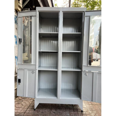 Tủ hồ sơ 4 cánh kính mở sơn tĩnh điện - BA
