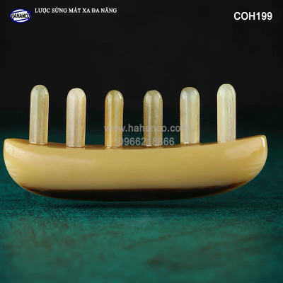 Lược sừng MÁT XA toàn thân đa năng (COH199) thư giãn, Massage đầu giúp lưu thông máu đả thông kinh mạch, giảm nguy cơ đau đầu chóng mặt khi ngồi làm việc lâu - HAHANCO