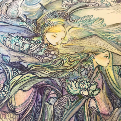 Tranh in treo tường nghệ thuật tác phẩm "Vu Lan" - Tranh treo tường trang trí phòng ngủ, phòng khách, trang trí góc làm việc, học tập