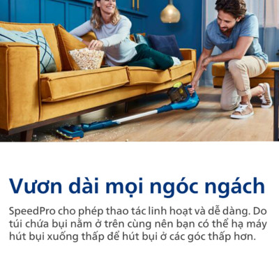 Máy hút bụi cầm tay không dây Philips dạng cán 3 trong 1 SpeedPro Aqua Thương hiệu Hà Lan cao cấp FC6730/81 - HÀNG NHẬP KHẨU, BẢO HÀNH 12 THÁNG