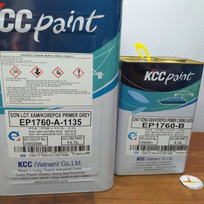 Sơn lót Epoxy KCC EP 1760 màu xám 16L/Bộ
