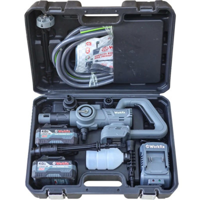 Máy rửa xe dùng pin Workfix WF- PW3825BL, Nút cảm ứng chỉnh 3 cấp tốc độ, Động cơ Không chổi than