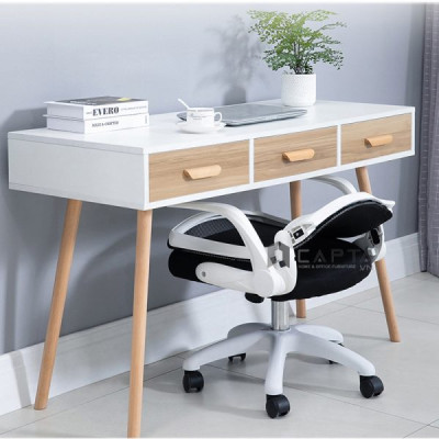 Ghế xoay làm việc lưng và tay gập gọn CE4520-M Nội thất Capta Lưng lưới nệm vải màu đen khung tay nhựa màu trắng chân nhựa xoay nhập khẩu ghế nhân viên ghế làm việc tại nhà văn phòng hcm