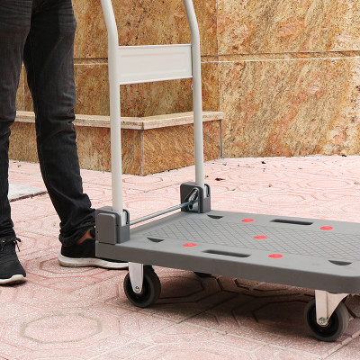 Xe Đẩy Hàng Nikawa FWS-150DS/300DS tải trọng 150-300kg sàn nhựa bánh xe cao su cao cấp. bảo hành 18 tháng - Xám