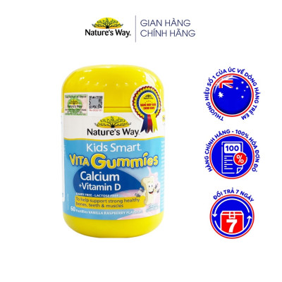 Canxi + Vitamin D cho trẻ 2-11 tuổi Gummies Calcium Vitamin D Nature