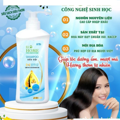 Dầu Gội Đầu Shampoo Công Nghệ Sinh Học ECOHOME-Dầu Gội Ngăn Rụng Tóc ECOHOME Kim Ngân Store Giúp Tóc Dưỡng Ẩm, Mượt Mà, Hương Thơm Tự Nhiên