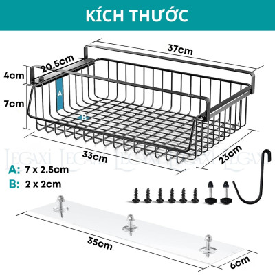 Khay lưới khung sắt để đồ Dán/ Vít dưới bàn làm việc bàn học làm việc ngăn bàn, hộc bàn văn phòng phẩm Legaxi